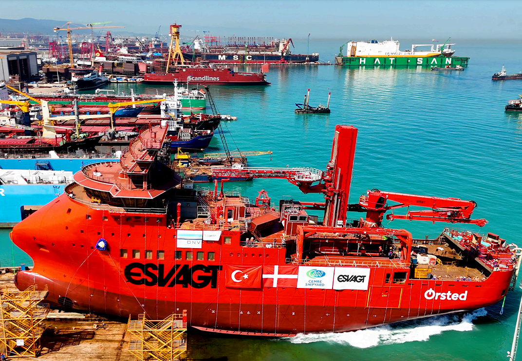 photo of the esvagt dana, a vessel that is equipped with with Vestdavit’s innovative MissionEase system
