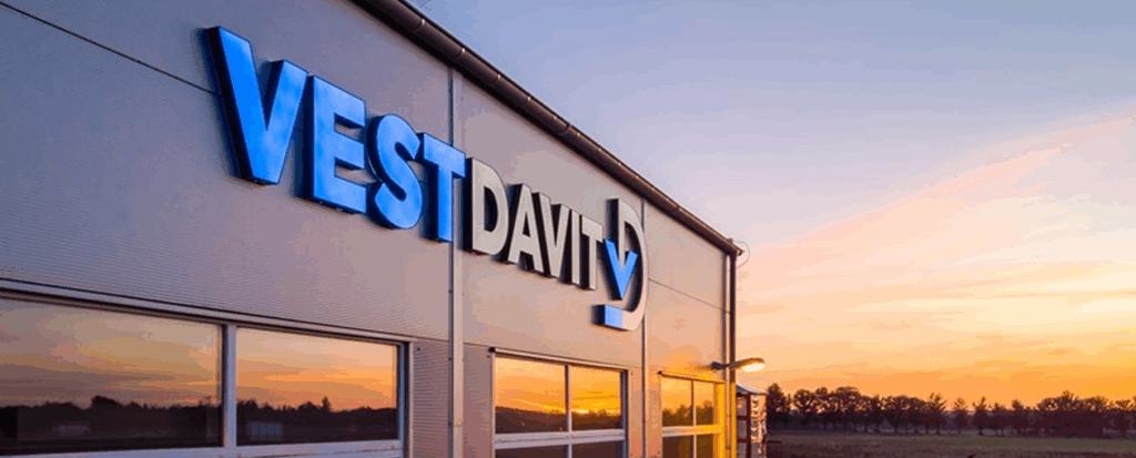 Photo of Vestdavit logo on the companys headquarter.