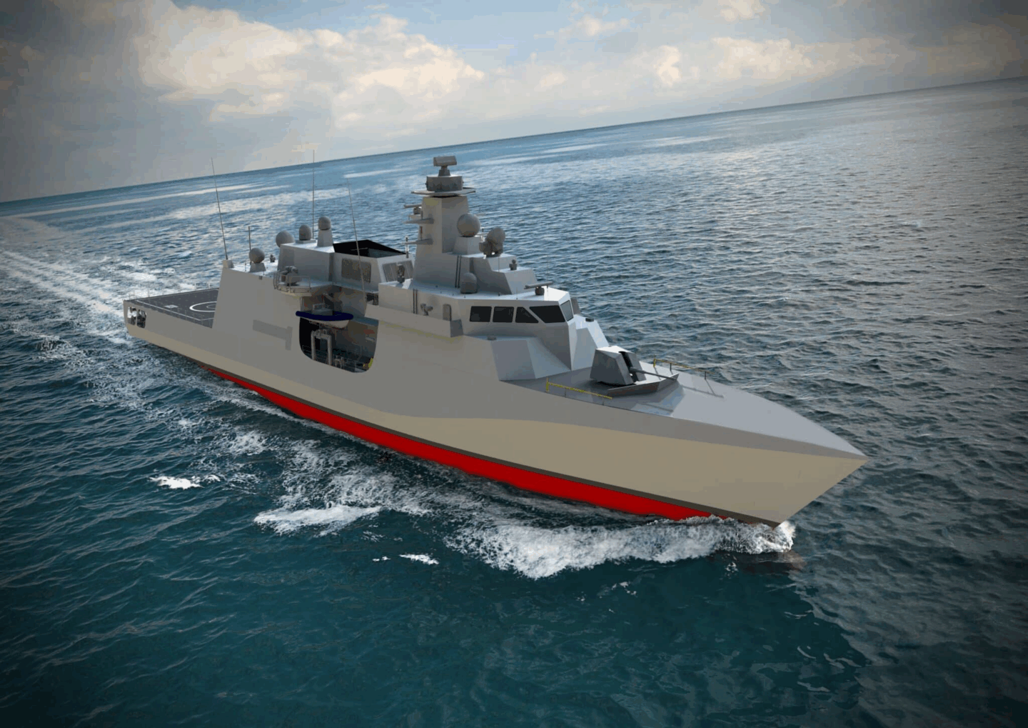 Illustration of Italy's Future PPX OPV, a vessel that will be outfitted with Vestdavit's FF davit system