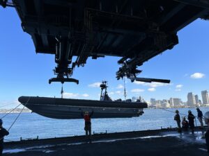 Photo of vessel crew conducting traning on davit system from Vestdavit